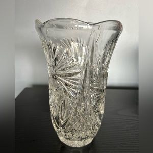 Vintage Crystal Vase Stars and Pinwheels
